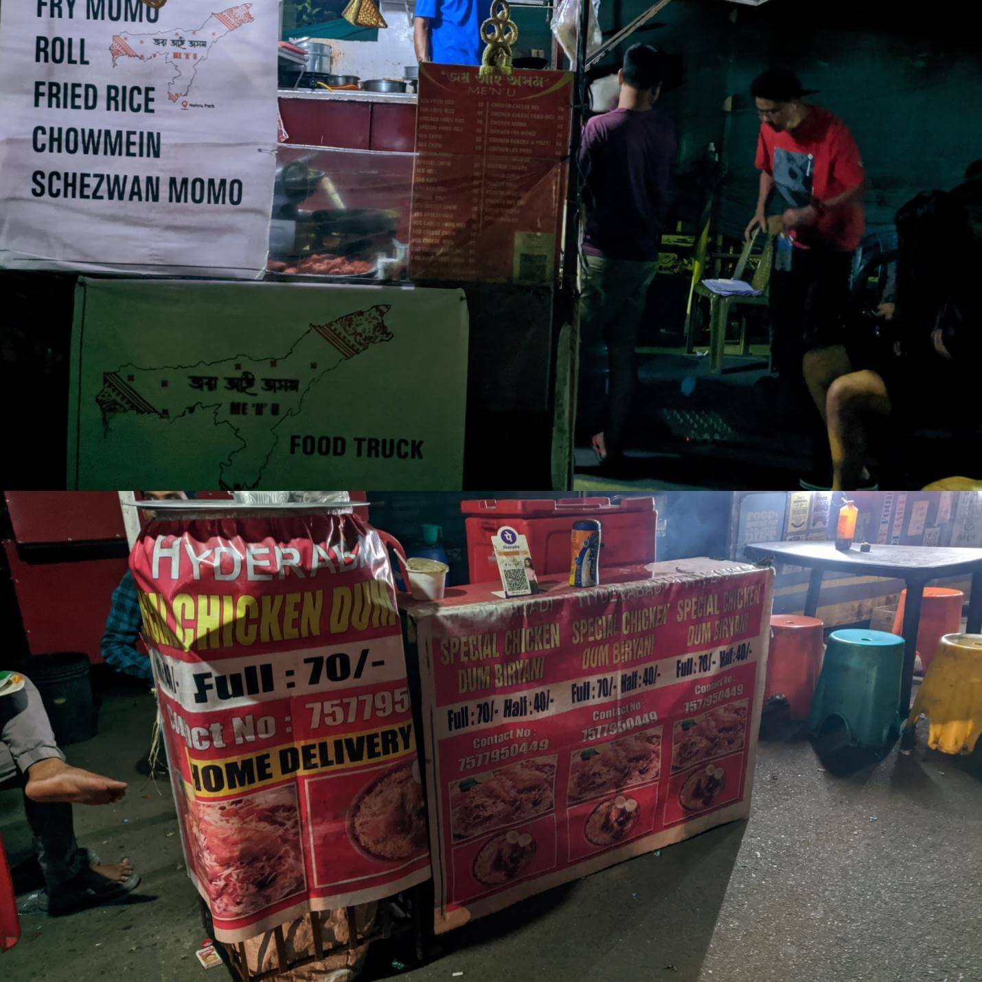 Chinese fusion food marketed as Assamese food on ‘Jai Aai Axom’ (‘Hail the Motherland Assam’) food truck; and colourful pilao sold as ‘Hyderabadi biryani’